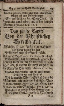 Das fünfte Capitel. Von der Christlichen Gerechtigkeit.
