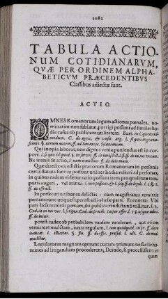Tabula Actionum Cotidianarum, Quae Per Ordinem Alphabeticum Praecedentibus Classibus adiectae sunt