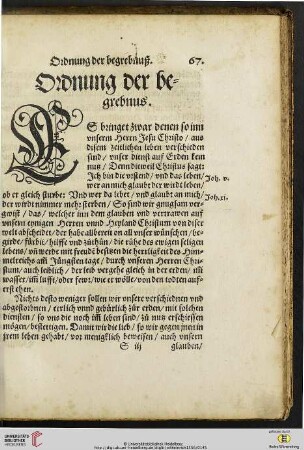 Ordnung der begrebnuß
