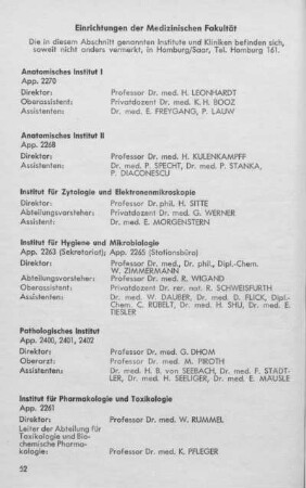 Einrichtungen der Medizinischen Fakultät