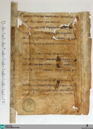 Sacramentarium Gregorianum, Cod. Fragment - Aug. Fr. 27