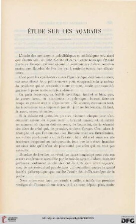 3.Ser. 8.1897: Étude sur les aqabahs