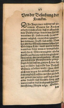 Von der Besuchung der Krancken.