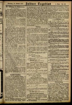Zweite Ausgabe vom Samstag, den 30. Oktober 1920.