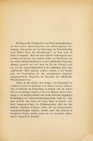 Über die Factoren der Widerstandskraft und die Vorhersage der Lebensdauer beim gesunden Menschen