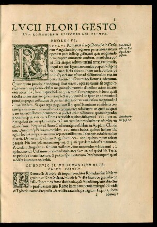 Lucii Flori Gestorum Romanorum Epitomes Lib. Primus.