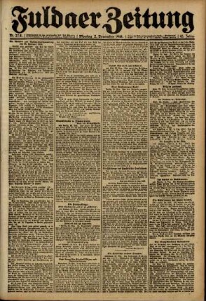 Ausgabe vom Montag, den 02. Dezember 1918.