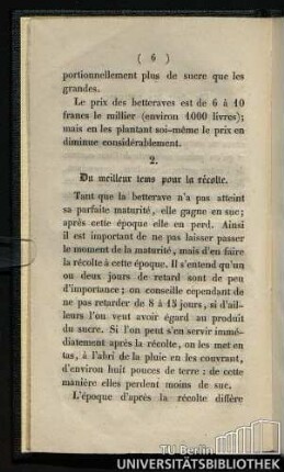 2. Du meilleur tems pour la récolte