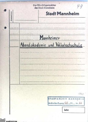 Mannheimer Abendakademie und Volkshochschule