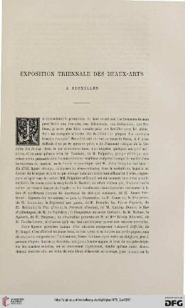 2. Pér. 12.1875: Exposition triennale des Beaux-Arts à Bruxelles