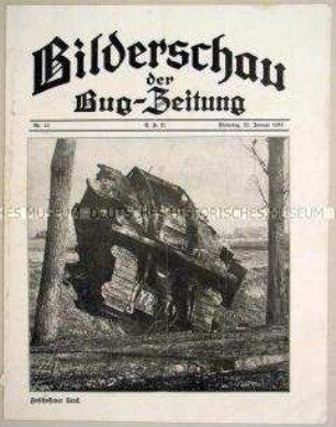 Illustrierte Beilage der "Bug-Zeitung" mit Abbildungen zum Kriegsgeschehen