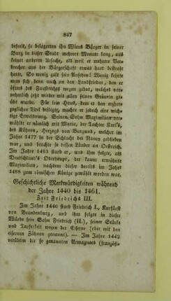Geschichtliche Merkwuerdigkeiten waehrend der Jahre 1440 bis 1461