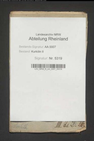 Führung der Gerichtsbücher und Kontraktenprotokolle beim Gericht zu Brühl