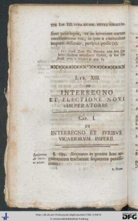 Lib. XIII. De Interregno Et Electione Novi Imperatoris.