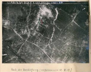 Foto der Ortschaft Angres nach der Beschießung am 07. - 09.05.1917 (Luftbild)