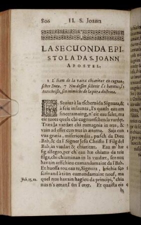 La Secuonda Epistola Da S. Joann Apostel.