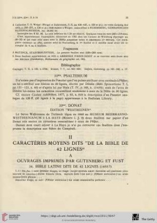 II. Charactères moyens dits "De la bible de 42 lignes"