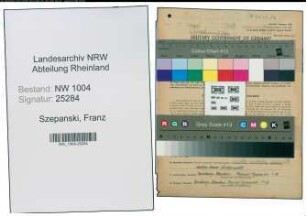 Entnazifizierung Franz Szepanski , geb. 30.11.1897 (Wachmann)