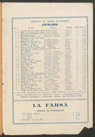 Catálogo : Archivo de obras teatrales