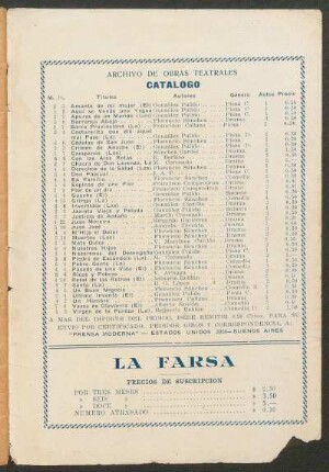 Catálogo : Archivo de obras teatrales