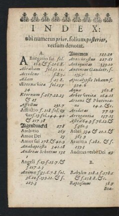 Index: abi numerus prior, folium; posterior, versum denotat.