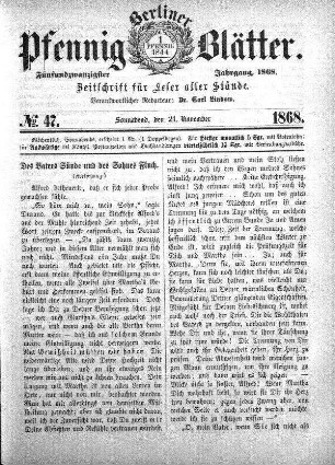 No. 47, Sonnabend, den 21. November