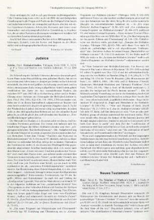 811-812 [Rezension] Schäfer, Peter, Hekhalot-Studien
