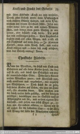 Christliche Fürbitte
