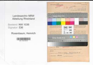 Entnazifizierung Heinrich Rosenbaum , geb. 22.02.1898 (Lokfuehrer)