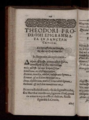 Theodori Prodromi Epigrammata In Sanctam Crucem