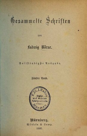 Gesammelte Schriften : Vollst. Ausg., 5. Dramaturgische Blätter, Forts.