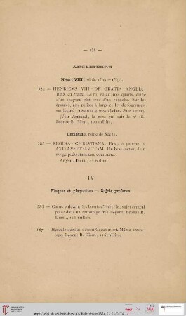 IV Plaques et plaquettes - Sujets profanes (Nr. 586 - 603)