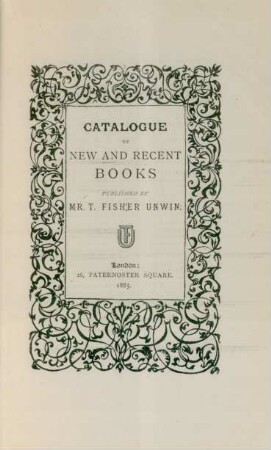 Catalogue of new and recent books