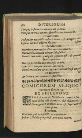 Comicorum Aliquot veterum sententiae.