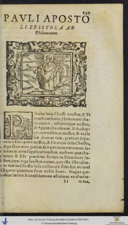 PAULI APOSTOLI EPISTOLA AD Philemonem