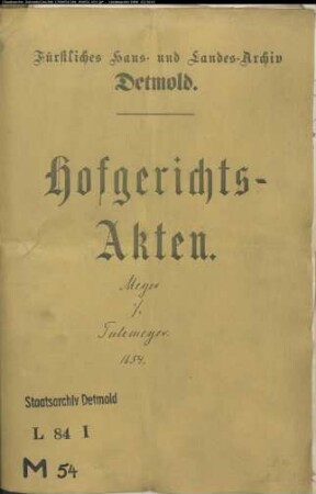 Meyer, Daniel gegen Dr. Konrad Thulemeyer - Schuldforderung