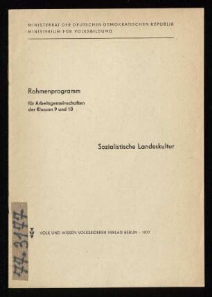 Sozialistische Landeskultur