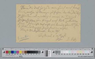 Postkarte an Fritz Simrock