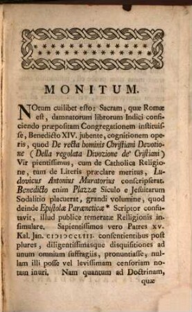 De Recta Hominis Christiani Devotione : Opus Lamindi Pritanii, Seu Celeberrimi Viri, Ludovici Antonii Muratorii
