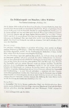 Ein Frühlatènegrab von Mauchen, Ldkrs. Waldshut