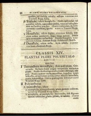 Classis XIV. Plantas Flore Polypetalo Sistit ...