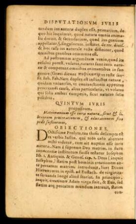 Quintum Iuris propositum.