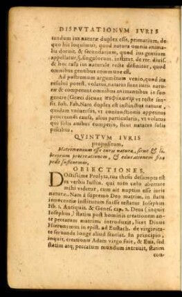 Quintum Iuris propositum.