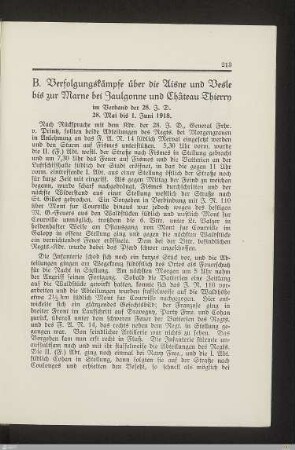B. Verfolgungskämpfe über die Aisne und Vesle bis zur Marne bei Jaulgonne und Château Thierry