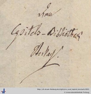 Notiz (Aus: UB Freiburg, NB 9/1124).