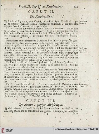 Caput II: De Facultatibus