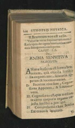 Caput III. De Anima Sensitiva.