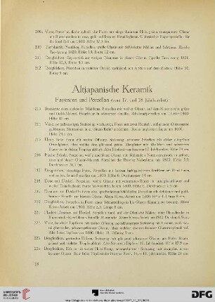 Altjapanische Keramik (Nr. 213-250)