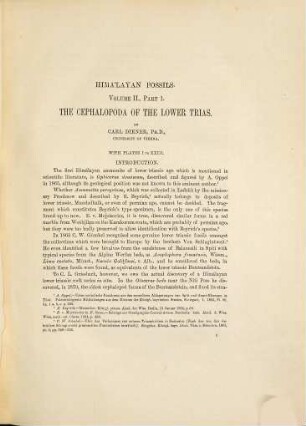 The Cephalopoda of the Lower Trias
