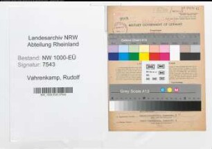 Entnazifizierung Rudolf Vahrenkamp, geb. 07.08.1899 (Kaufmannsgehilfe)